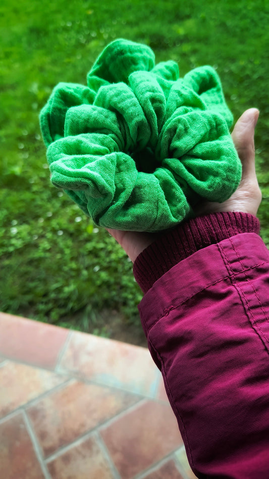 SCRUNCHIE VERT FLUO GRAND