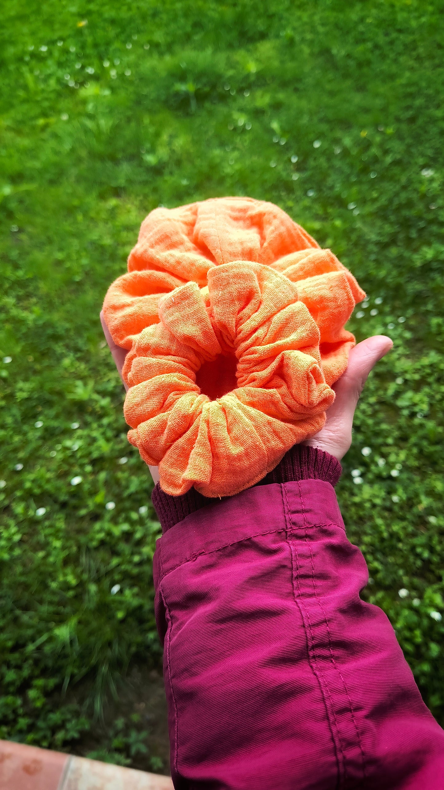 SCRUNCHIE ORANGE FLUO GRAND